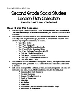 Preview of Second Grade Long Range Social Studies Plans (Part 1)