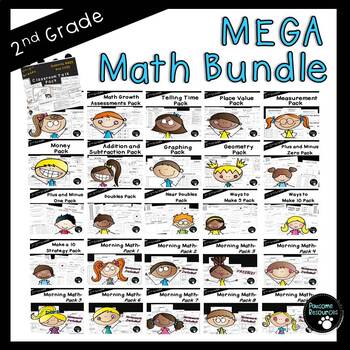 Preview of Second Grade Math Bundle (OVER 1400 Pages!)