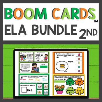 Preview of Second Grade March ELA Boom Cards™ Digital Activities