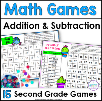 Second Grade Math Addition And Subtraction Games | Tpt