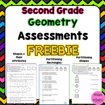 Preview of Second Grade Math Assessments- 2.G.1, 2.G.2, 2.G.3 FREEBIE!!!