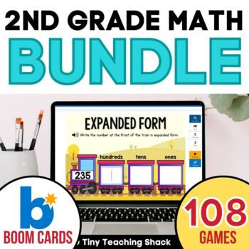 Preview of Second Grade Math Boom Cards Bundle