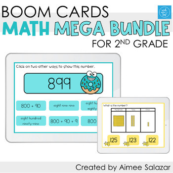 Preview of Second Grade Math Boom Cards MEGA BUNDLE / Distance Learning