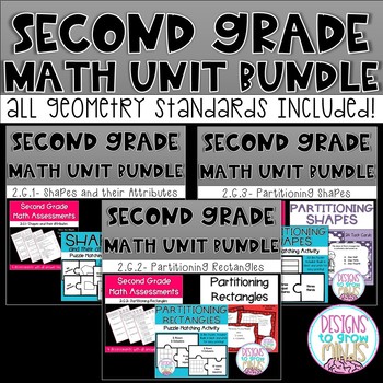 Preview of Second Grade Math Bundle- 2.G.1, 2.G.2, 2.G.3