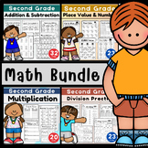 Second Grade Math Bundle - Add Subtraction,Place Value,Mul