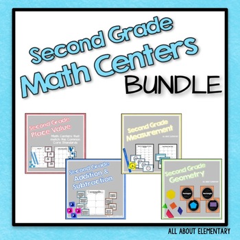 Preview of Math Centers Bundle 2nd Grade