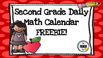 Preview of Second Grade Math Calendar FREE PREVIEW!