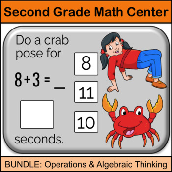 Preview of Second Grade Math Center Boom Card Bundle: Operations & Algebraic Thinking