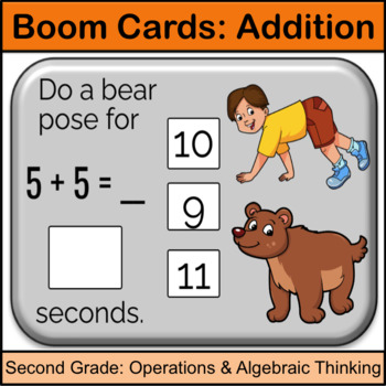 Preview of Second Grade Math Center Boom Cards: