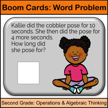 Preview of Second Grade Math Center Boom Cards: Addition & Subtraction Word Problems
