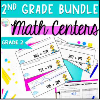 Preview of Second Grade Math Centers BUNDLE | Math Games for Second Grade