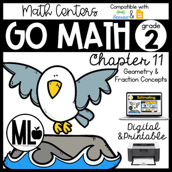 Preview of GoMath Centers,Ch. 11-Geometry & Fraction Concepts,Printable & Digital