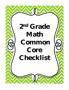 Preview of Second Grade Math Common Core Checklist