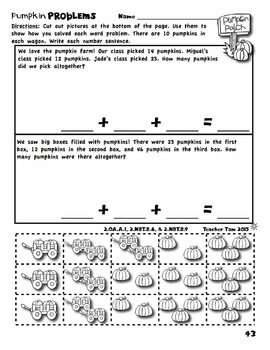 Fall Math Worksheets for 2nd Grade by Teacher Tam | TpT