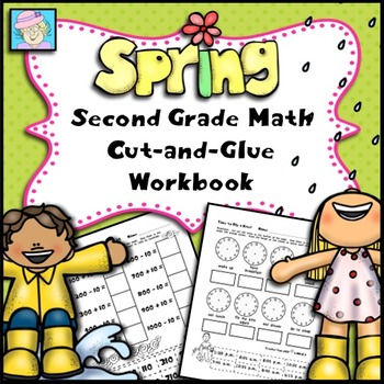 Preview of Second Grade Math Review Worksheets Spring