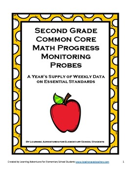 Preview of Second Grade Math Common Core Progress Monitoring Assessment Pack