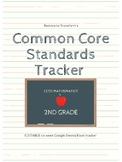 Second Grade Math Common Core Standards Tracker [EDITABLE]