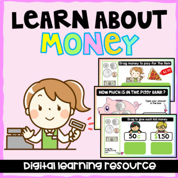 Preview of Second Grade Math Counting Money Identifying Money Interactive Google Slides