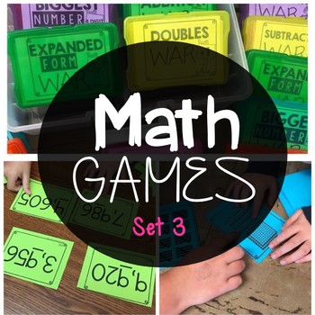 Preview of Second Grade Math Games - Set 3 - Stations Centers Friday Fun Day