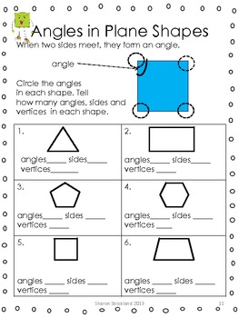 Second Grade Math-Geometry-2.1 Common Core Aligned by Sharon Strickland