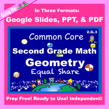 Preview of 2nd Grade Math Geometry 2.G.3 in Google Slides PDF PPT