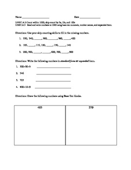 2nd Grade Common Core Math Worksheets: Skip Counting/Base ...