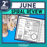 JUNE Spiral Review Worksheets End of the Year Math Activit