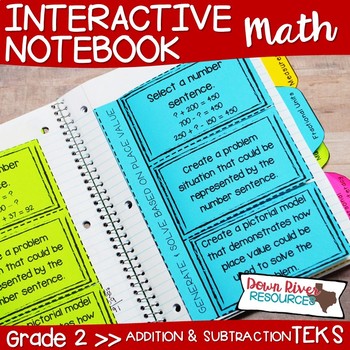 Preview of Second Grade Math Interactive Notebook: Addition & Subtraction within 1,000 TEKS