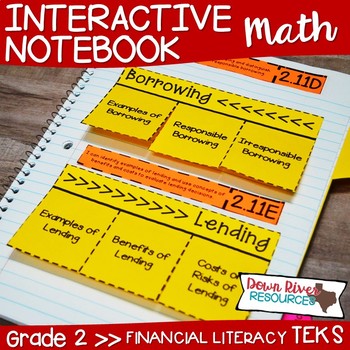 Preview of Second Grade Math Interactive Notebook: Personal Financial Literacy (TEKS)
