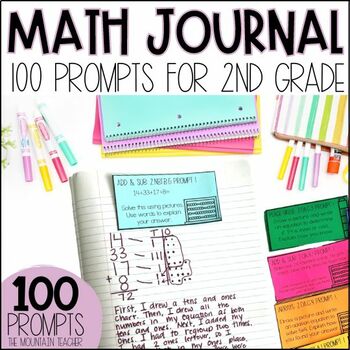 Preview of 100 2nd Grade Math Journal Prompts for Common Core Standards