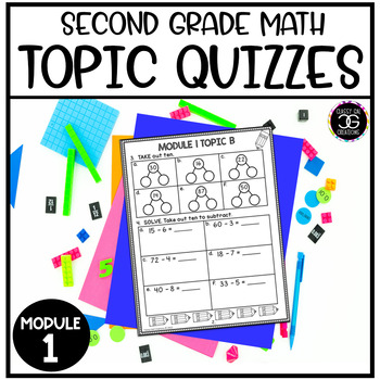Preview of Grade 2 Math Sums and Differences to 100 Module 1 Topic Quizzes