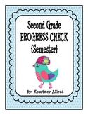 Second Grade Math Progress Assessment for Semester (January)
