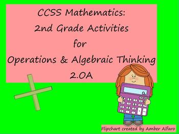 Preview of Second Grade Math Promethean/ClassFlow Flip chart CCSS 2.OA with Quiz