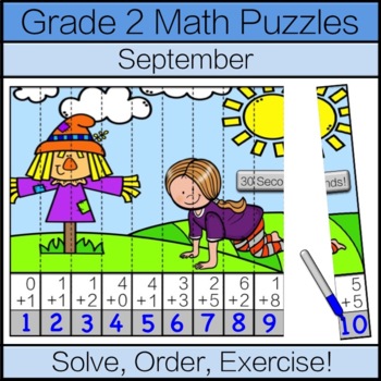 Preview of Second Grade Math Puzzle: September Math Game