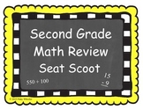 Preview of Second Grade Math Review Seat Scoot