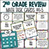 2nd Grade Math Spiral Review | Task Cards BUNDLE
