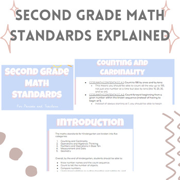 Preview of Second Grade Math Standards Explained and Simplified