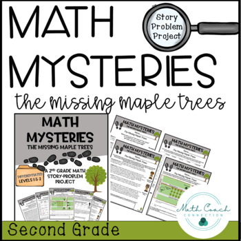 Preview of Second Grade Math Story Problem Project | Math Mysteries Problem Solving