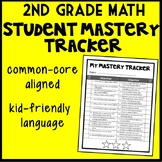 Second Grade Math Student Mastery Tracker, Self-Tracker, P