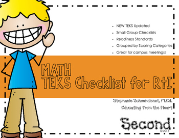 Preview of Second Grade Math TEKS Checklist