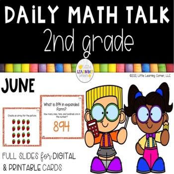 Preview of Second Grade Math Talks - June - Digital and Printable