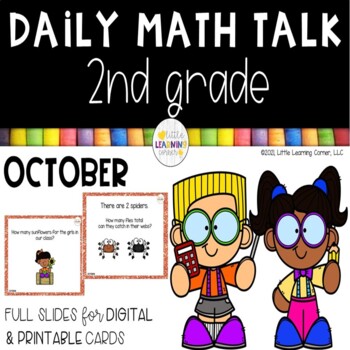 Preview of Second Grade Math Talks - October - Digital and Printable