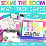 Second Grade Math Task Cards Solve the Room YEARLONG Bundle
