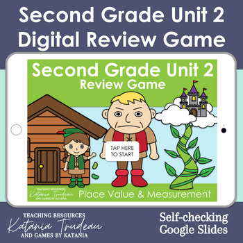 Preview of Second Grade Math Unit 2 Digital Review Game