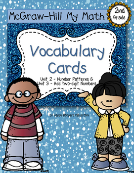 Preview of Second-Grade Math Vocabulary {My Math Series - Unit 2 & 3}{CCSS aligned}