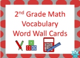 Second Grade Math Vocabulary Wall Cards