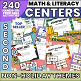 Second Grade Math and Literacy Centers Printable Hands-On 