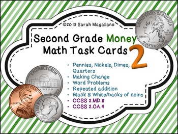 Preview of Money Math Task Cards 2 (Second Grade)