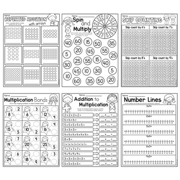 second grade multiplication worksheets by my teaching pal tpt