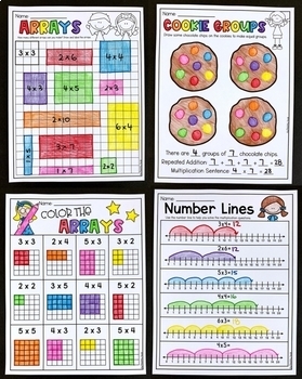 second grade multiplication worksheets by my teaching pal